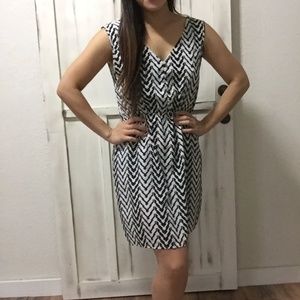Silky, sexy chevron v-neck dress